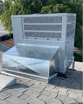 Rooftop HVAC unit installed by Fresno Heating and Cooling